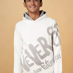 Coolsters by Pantaloons Boys Typography Printed Hooded Cotton Pullover-image-0
