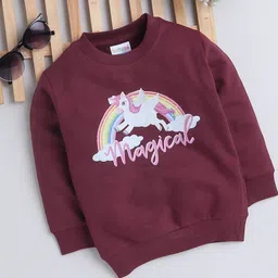 BUMZEE Girls Graphic Printed Round Neck Cotton Sweatshirt-image-96