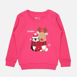 Bodycare Kids Girls Graphic Printed Fleece Pullover Sweatshirt-image-95