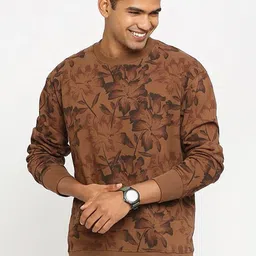 Basics Comfort Fit Floral Printed Cotton Pullover Sweatshirt-picture-34