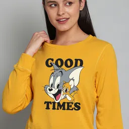 Free Authority Tom & Jerry Women Yellow Printed Sweatshirt-image-48
