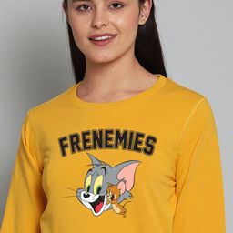 Free Authority Tom & Jerry Women Yellow Printed Sweatshirt-image-70