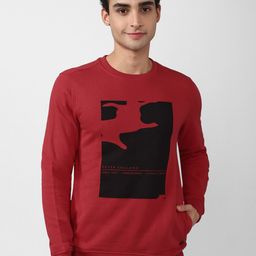 Peter England Casuals Men Red Printed Sweatshirt-picture-18