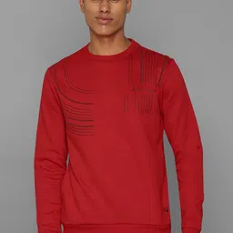 Allen Solly Men Red Cotton Printed Sweatshirt-image-45