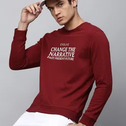 Dennis Lingo Men Red Printed Sweatshirt-image-53