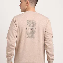 Turtle Graphic Printed Round Neck Cotton Pullover Sweatshirt-image-84