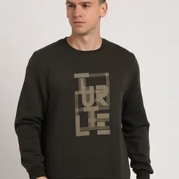 Turtle Typography Printed Round Neck Long Sleeves Pullover Sweatshirt-image-31