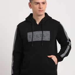 Turtle Typography Printed Hooded Pullover Sweatshirt-image-96