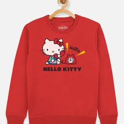 Kids Ville Hello Kitty Girls Red Printed Sweatshirt-image-33