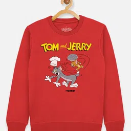 Kids Ville Tom & Jerry Girls Red Printed Sweatshirt-10
