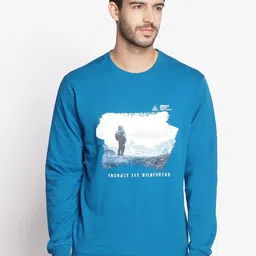 Wildcraft Men Blue Printed Cotton Sweatshirt-picture-5