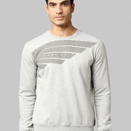 Park Avenue Men Grey Printed Sweatshirt-image-87