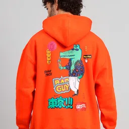 GRIFFEL Graphic Printed Hooded Fleece Sweatshirt-image-42