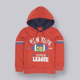 PLUM TREE Boys Orange Printed Hooded Sweatshirt-image-18