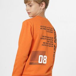 Jack & Jones Junior Boys Orange Printed Cotton Sweatshirt-picture-32