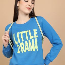 Tokyo Talkies Blue Typography Printed Sweatshirt-picture-5