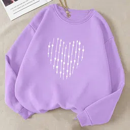 Kotty Purple Graphic Printed Fleece Sweatshirt-image-7