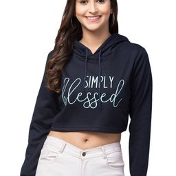 Orchid Blues Women Navy Blue Printed Sweatshirt-image-65
