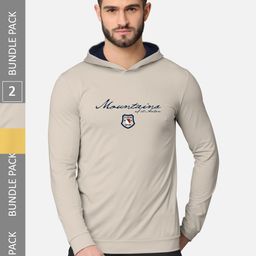 BULLMER Men Pack Of 2  Beige & Navy Blue Printed  Cotton Hooded Sweatshirt-image-88