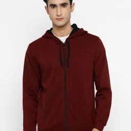 Alan Jones Men Solid Hooded Front-Open Sweatshirt-picture-17
