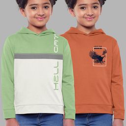 HELLCAT Girls Pack Of 2 Printed Hooded Cotton Sweatshirt-image-2