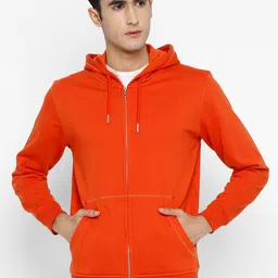 Alan Jones Men Solid Hooded Front-Open Sweatshirt-image-13