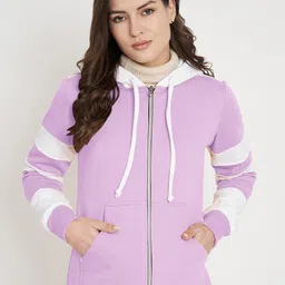 BRINNS Colourblocked Hooded Long Sleeves Fleece Front-Open Sweatshirt-picture-49