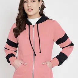 BRINNS Colourblocked Hooded Long Sleeves Fleece Front-Open Sweatshirt-picture-14