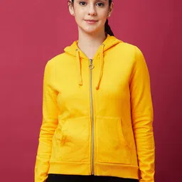 Globus Yellow Hooded Front-Open Sweatshirt-image-45