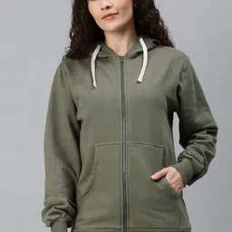 Campus Sutra Hooded Cotton Front-Open Sweatshirt-image-93