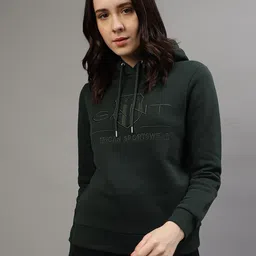GANT Embroidered Hooded Pullover Sweatshirt-image-10