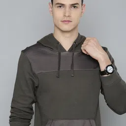 Flying Machine Men Black Solid Hooded Sweatshirt-image-67