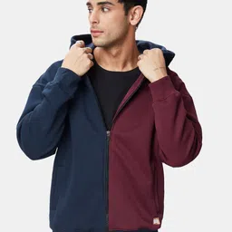 The Souled Store Men Colourblocked Hooded Cotton Oversized Sweatshirt-84