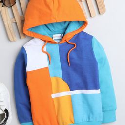 BUMZEE Boys Colourblocked Hooded Cotton Sweatshirt-image-53