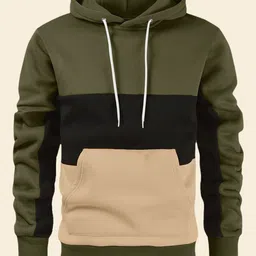 StyleCast Men Colourblocked Hooded Pullover Sweatshirt-picture-55