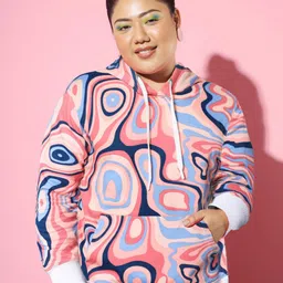BEYOUND SIZE - THE DRY STATE Women Printed Hooded Sweatshirt-image-24