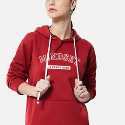 FFLIRTYGO Typography Printed Hooded Fleece Pullover-picture-18