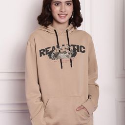 Imsa Moda Typography Printed Hooded Fleece Oversized Pullover-image-9