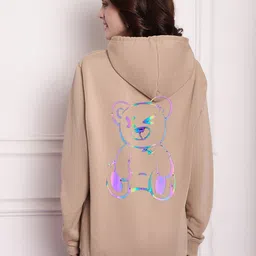 Imsa Moda Women Beige Hooded Sweatshirt-image-58