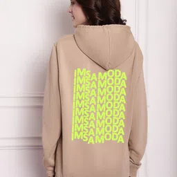Imsa Moda Typography Printed Hooded Fleece Pullover-15