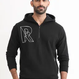 RARE RABBIT Men Luan Typography Printed Hooded Sweatshirt-picture-35