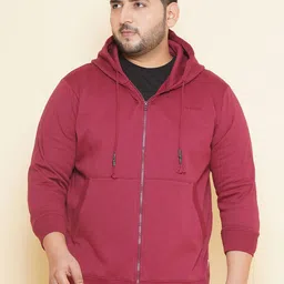 John Pride Plus Size Hooded Fleece Front Open Sweatshirt-55