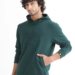 RARE RABBIT Men Mile Logo Print Hooded Sweatshirt-37