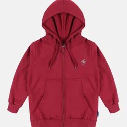 KiddoPanti Kids Maroon Hooded Sweatshirt-image-99