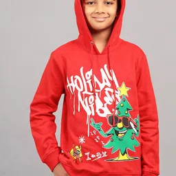 ZION Boys Graphic Printed Hooded Neck Long Sleeve Cotton Pullover Sweatshirt-picture-45
