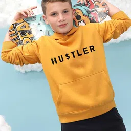 Instafab Boys Typography Printed Hooded Cotton Sweatshirt-picture-18