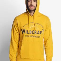 Wildcraft Men Mustard Printed Hooded Cotton Sweatshirt-image-82