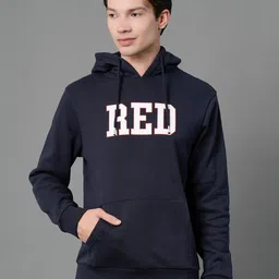 Red Tape Typography Printed Hooded Pullover-image-99