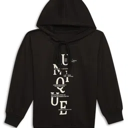 VIMAL JONNEY Kids Typography Printed Hooded Cotton Fleece Sweatshirt-43