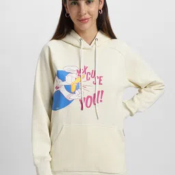 JUNEBERRY Donald Duck Printed Hooded Fleece Pullover-picture-12